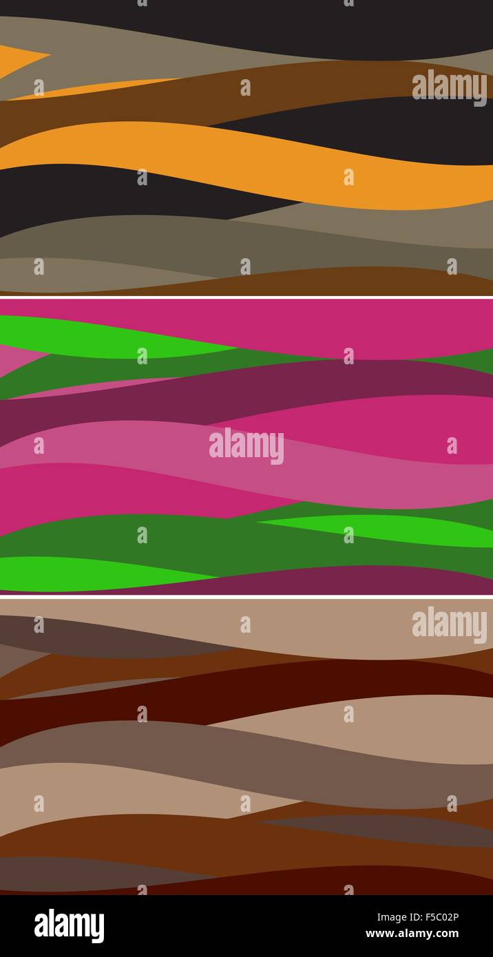 Ensemble d'ondes similaires fonds colorés.Vector Illustration de Vecteur
