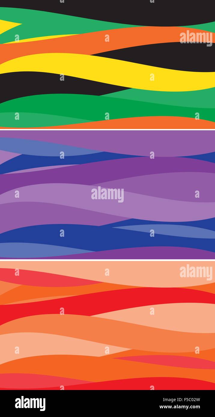 Ensemble d'ondes similaires fonds colorés.Vector Illustration de Vecteur