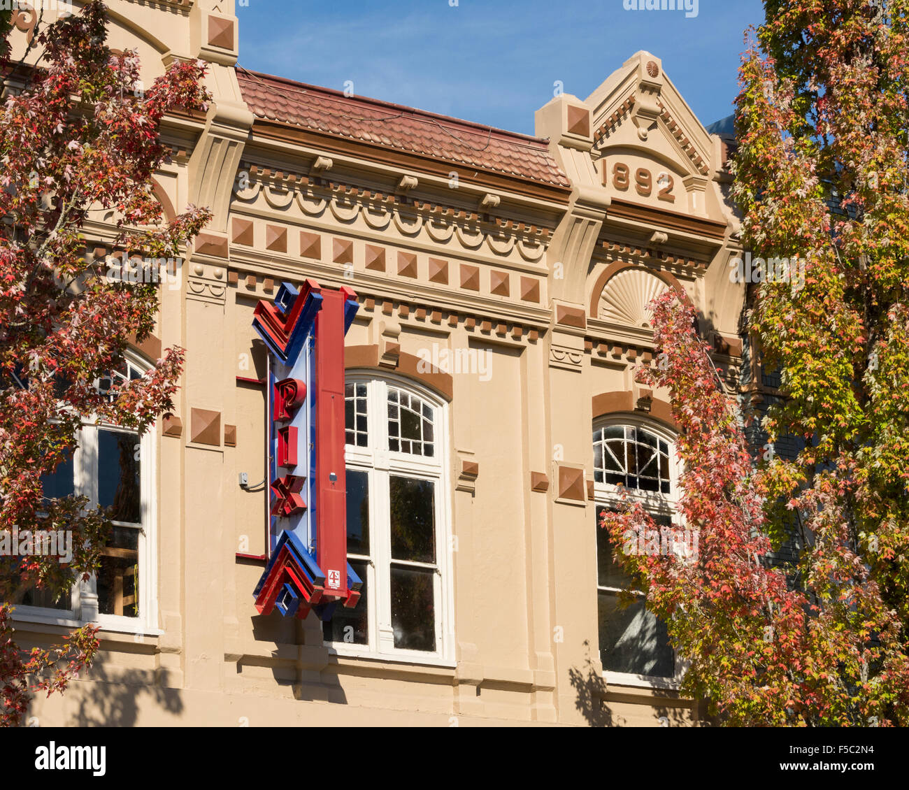 Le bâtiment du Théâtre Pix dans le quartier historique du centre-ville d'Albany, Oregon. Banque D'Images