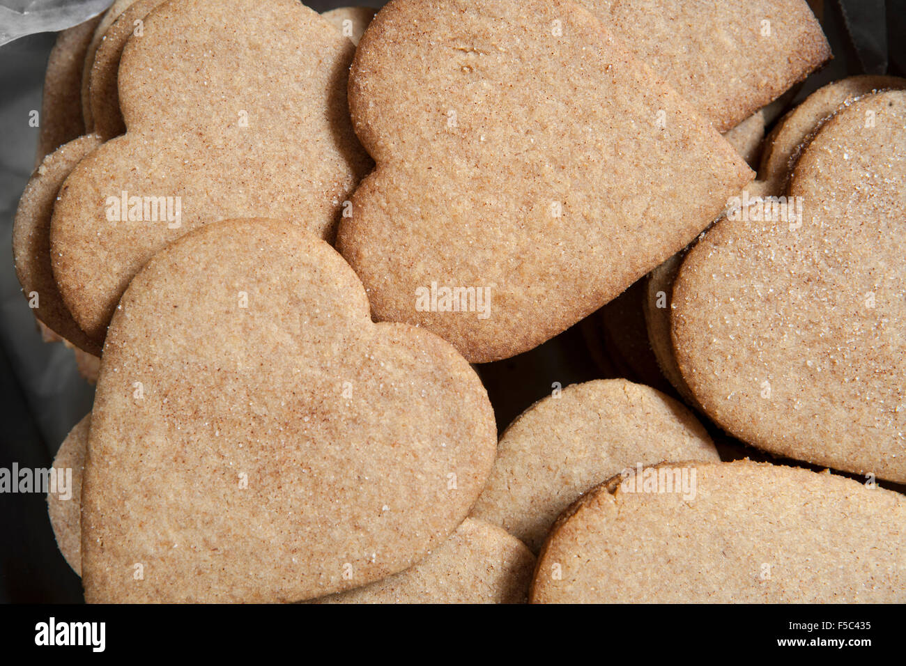 Heart-Shaped Cookies biscuits Graham, Close-Up Banque D'Images