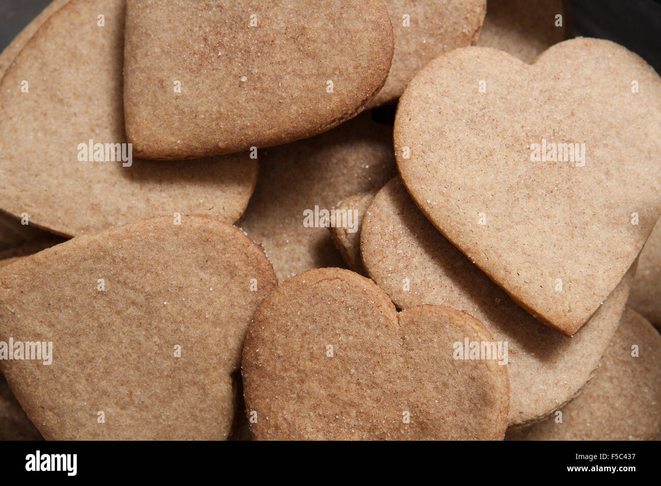 Heart-Shaped Cookies biscuits Graham, Close-Up Banque D'Images