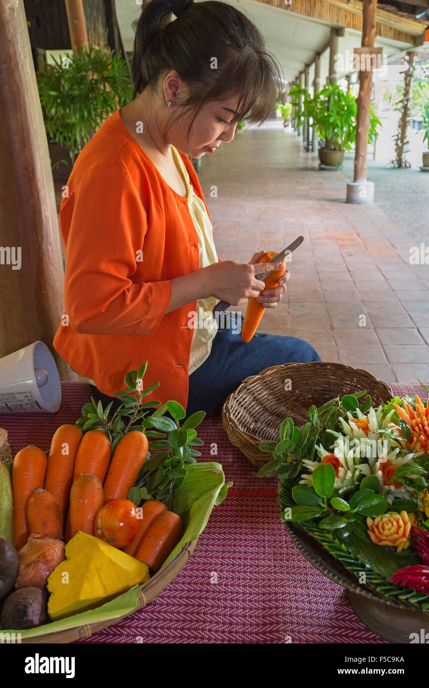 Des fleurs décoratives, Dame Rose Garden Riverside, Bangkok, Thaïlande Banque D'Images