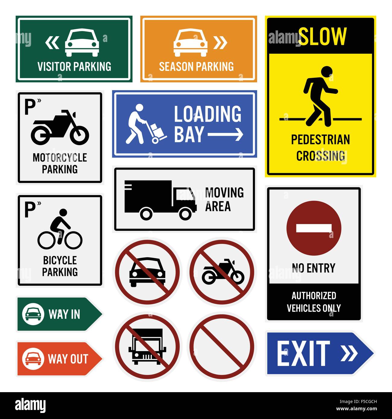 Les panneaux de signalisation composé de stationnement Illustration de Vecteur