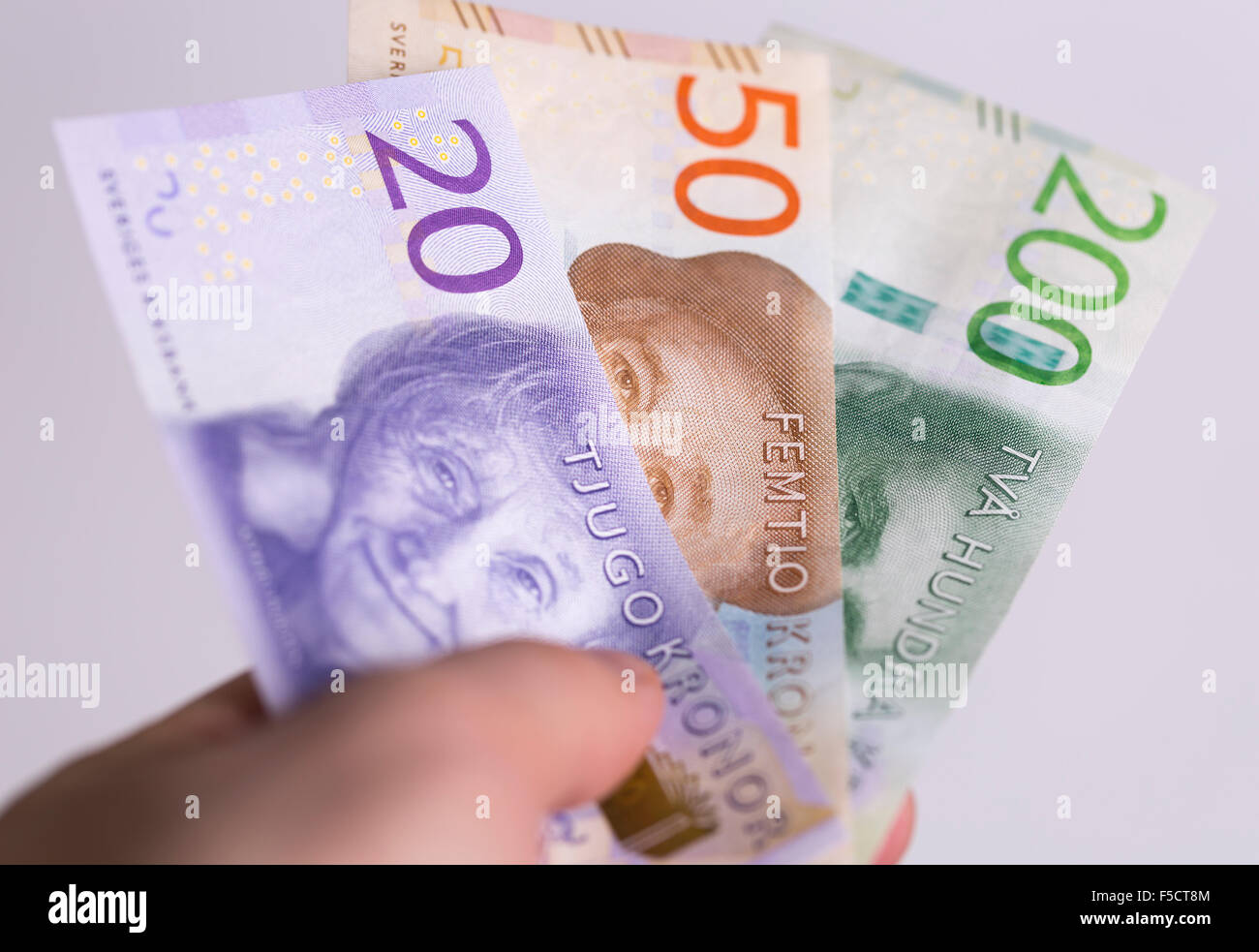 Monnaie suédoise nouvelle 20, 50, note 200 Banque D'Images