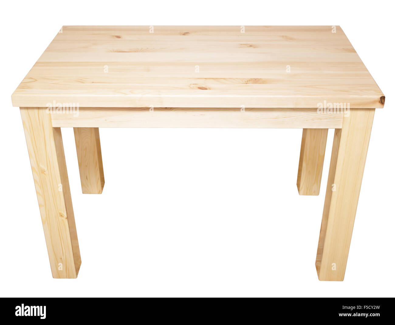 Nouvelle table en bois isolé sur fond blanc Banque D'Images