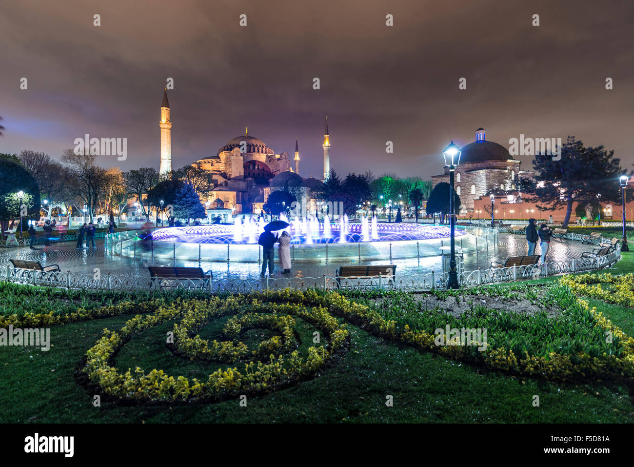 Sainte-sophie, Sultan Ahmet Park, fontaine, Istanbul, côté européen, Turquie Banque D'Images