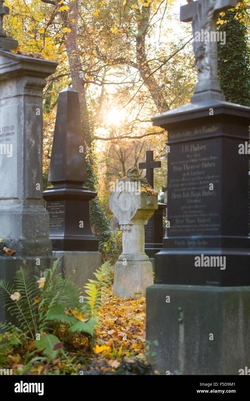 Tombes à 'Changer' Suedfriedhof à Munich (München), Bavaria (Bayern), Allemagne (Deutschland) Banque D'Images