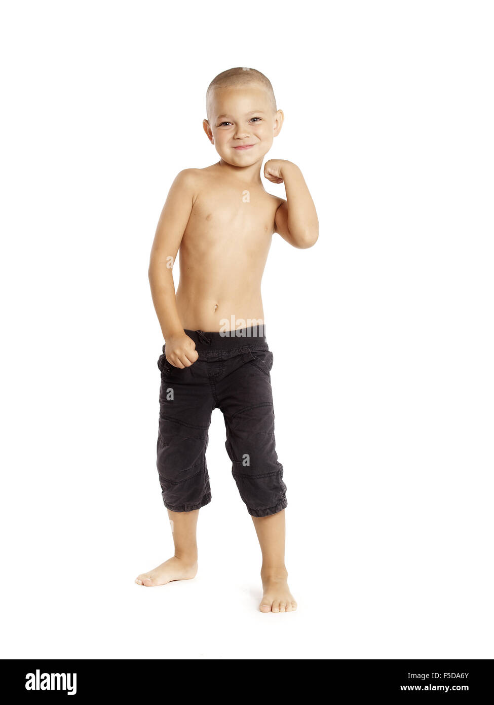 Portrait Studio 5 ans garçon Banque D'Images