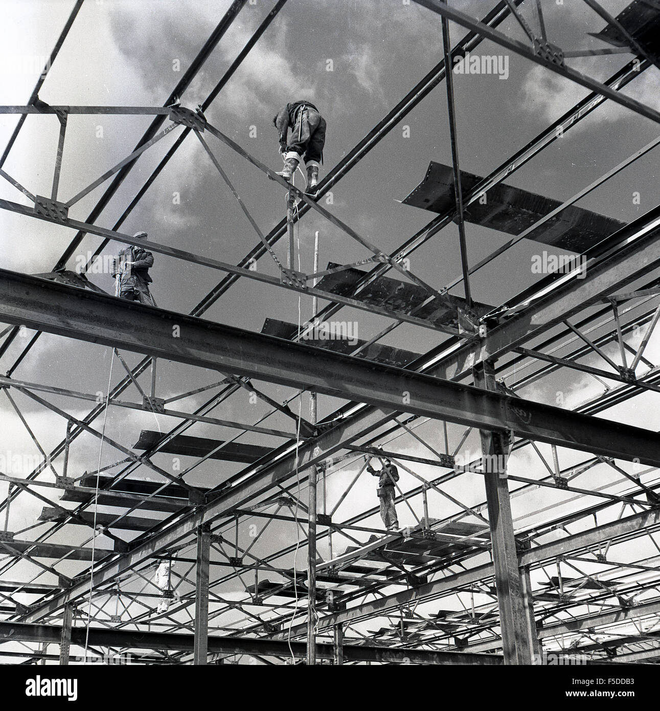 Historique des années 1950, la construction d'un entrepôt de style années 1950. Banque D'Images