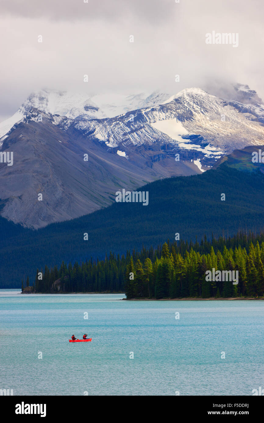 Lac Maligne dans le PN Jasper, Alberta, Canada Banque D'Images