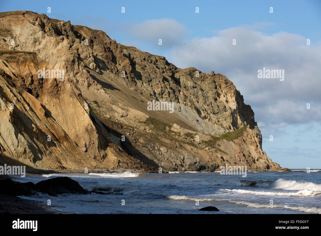 Falaises de grès Pointe Basse, îles de la Madeleine, Québec, Canada Banque D'Images
