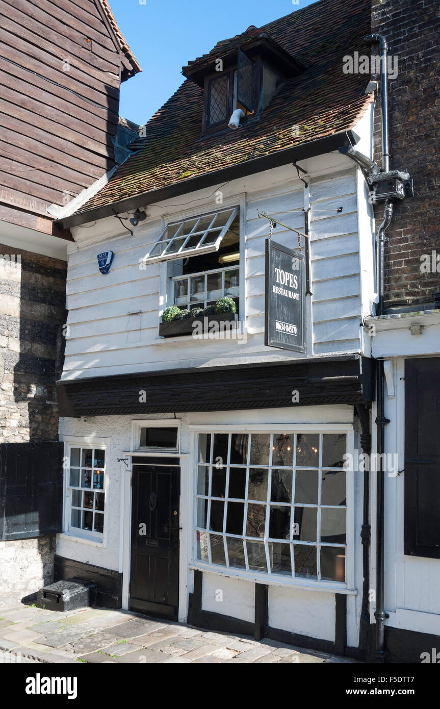 Topes Restaurant, Cour du Collège, Rochester, Kent, Angleterre, Royaume-Uni Banque D'Images