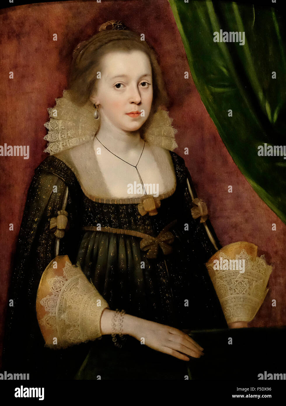 Portrait d'une jeune femme - Paul van Somer sur 1620 Banque D'Images