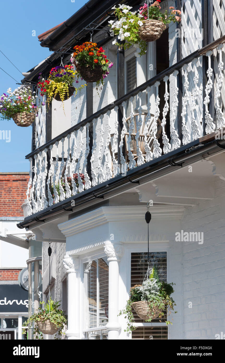 Maison d'époque avec balcon, Leigh Hill, Leigh-on-Sea, Essex, Angleterre, Royaume-Uni Banque D'Images
