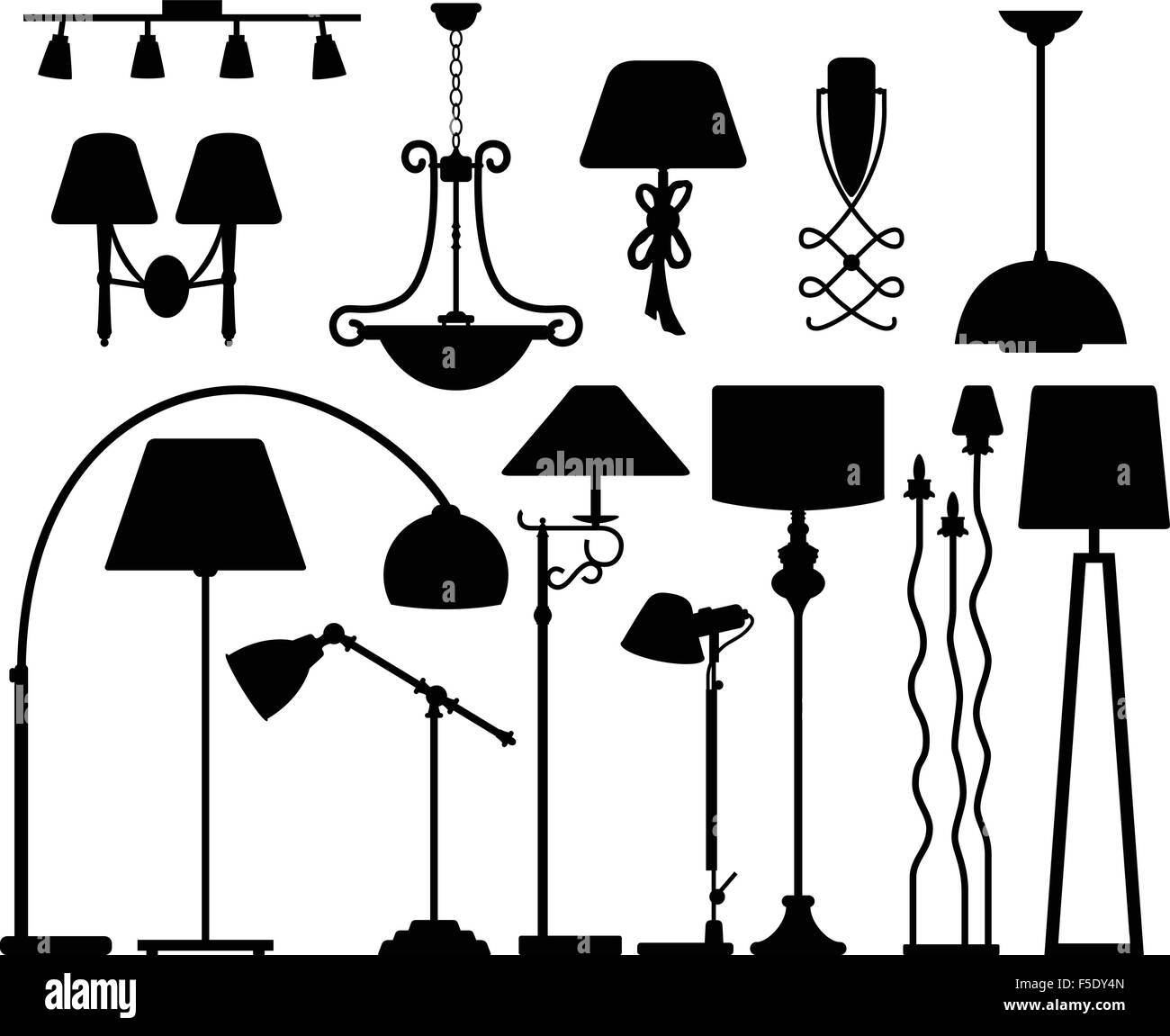 La lumière de la lampe de plafond Design plancher mur Illustration de Vecteur