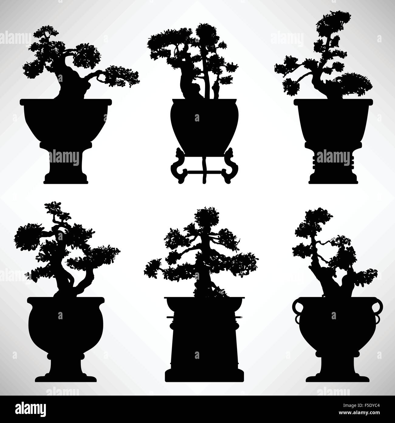 Bonsai Plant Pot de Fleurs Illustration de Vecteur