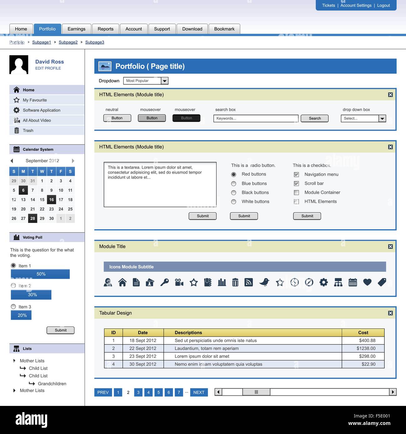 Modèle de site web Site web design et éléments Icons Set Illustration de Vecteur Modèle de site web Site web design et éléments Icons Set Illustration de Vecteur