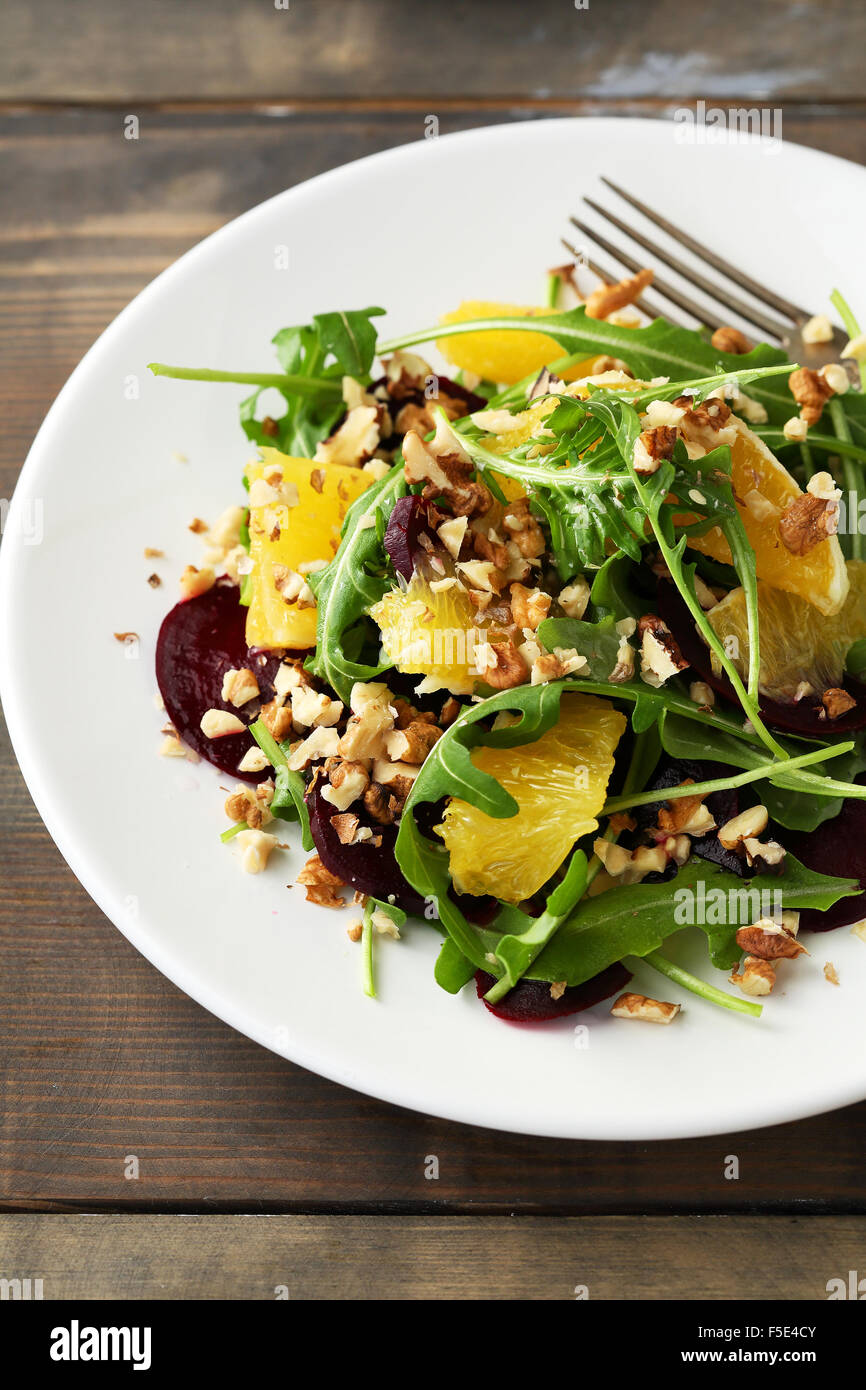 Salade de betteraves cuites avec orange, de l'alimentation libre Banque D'Images