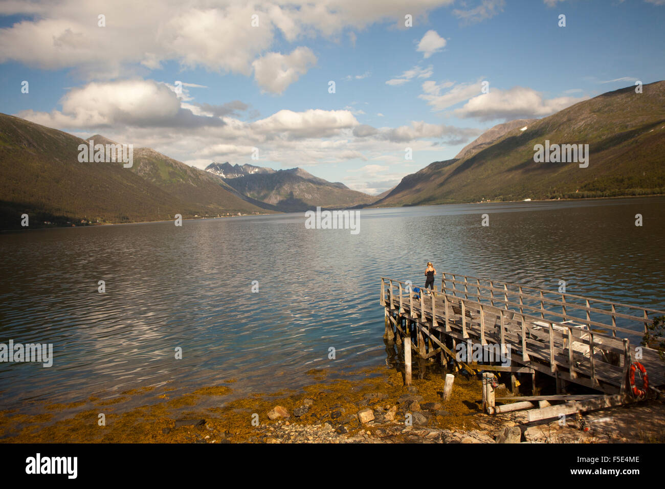 Norvège pêche Long jetty Banque D'Images