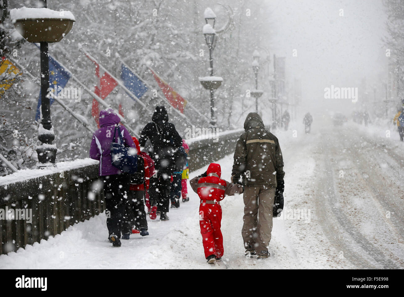 Neige, Saint-Gervais-les-Bains, Haute-Savoie, France, Europe Banque D'Images