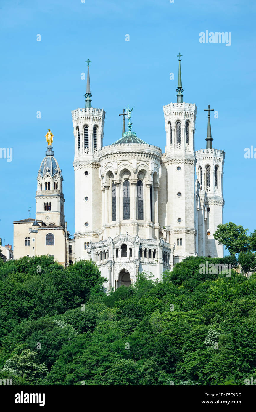 Basilique Notre-Dame de Fourvière, Site du patrimoine mondial de l'UNESCO, Lyon, Rhône, France, Europe Banque D'Images