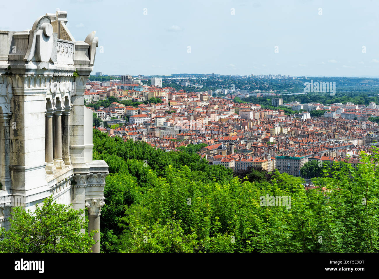 Vue sur Lyon à partir de la colline de Fourvière, Lyon, Rhône, France, Europe Banque D'Images