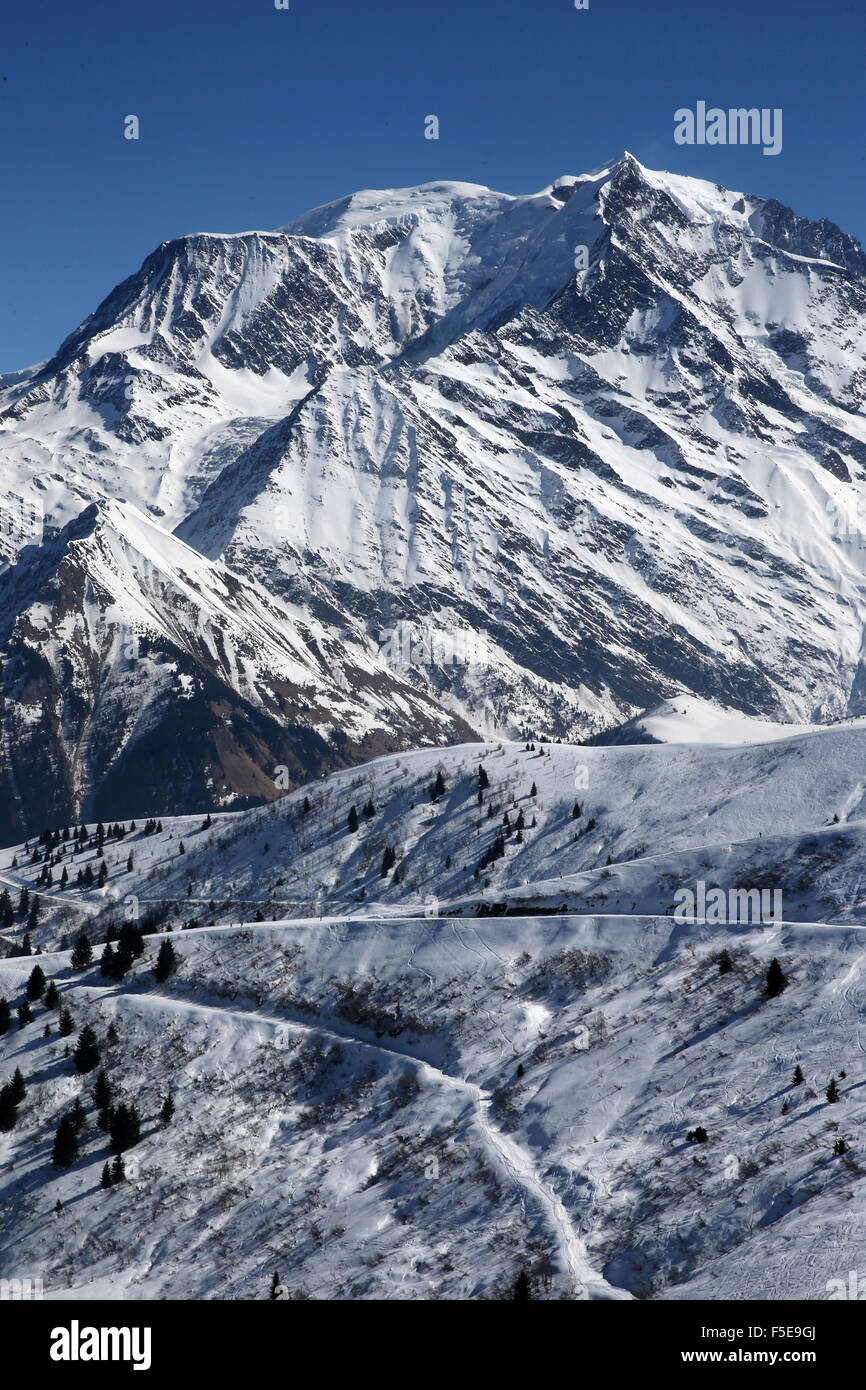 Mont Blanc à Saint-Gervais les bains, Haute-Savoie, Alpes, France, Europe Banque D'Images