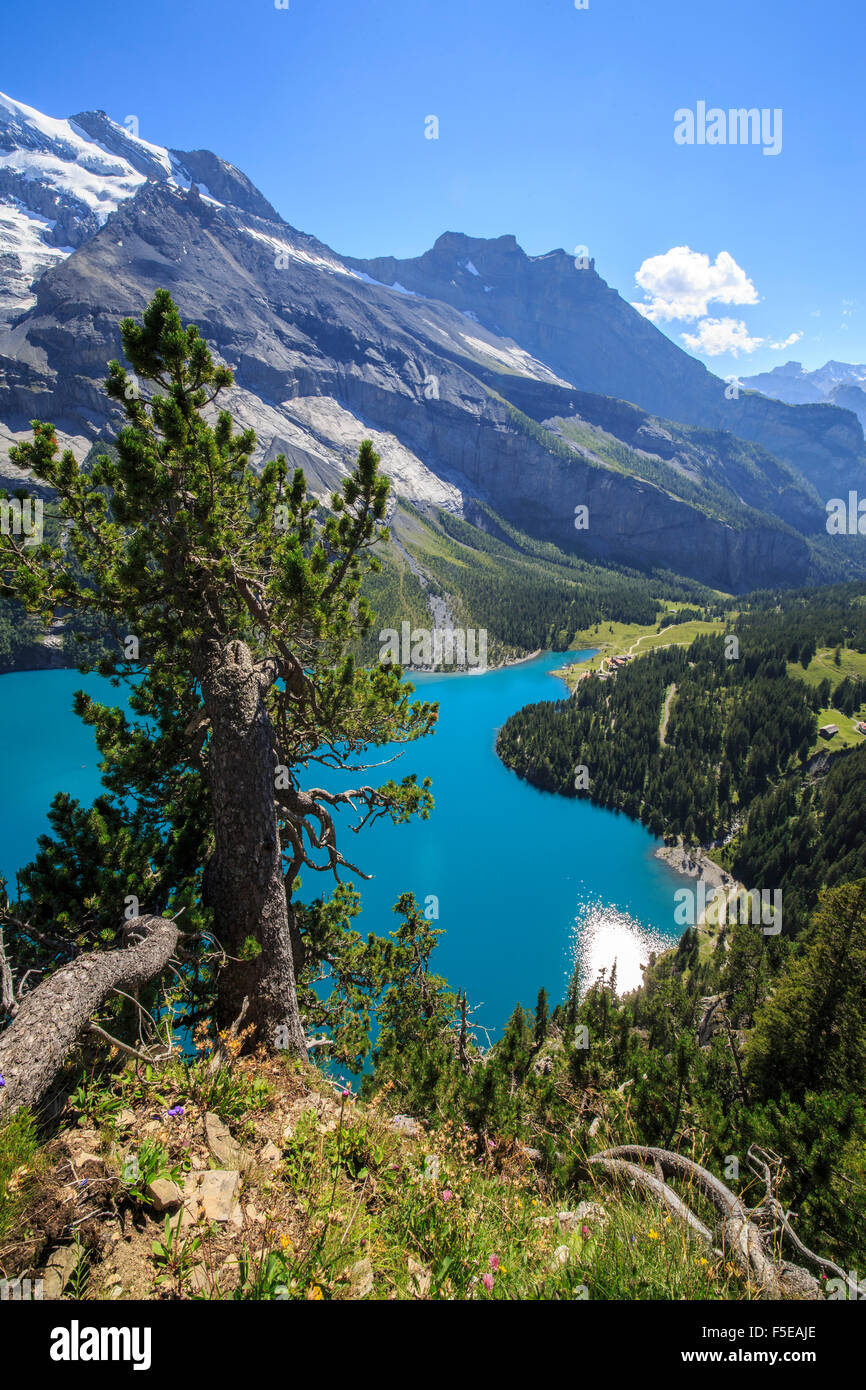 L'eau turquoise du lac Oeschinensee, Oberland Bernois, Kandersteg
