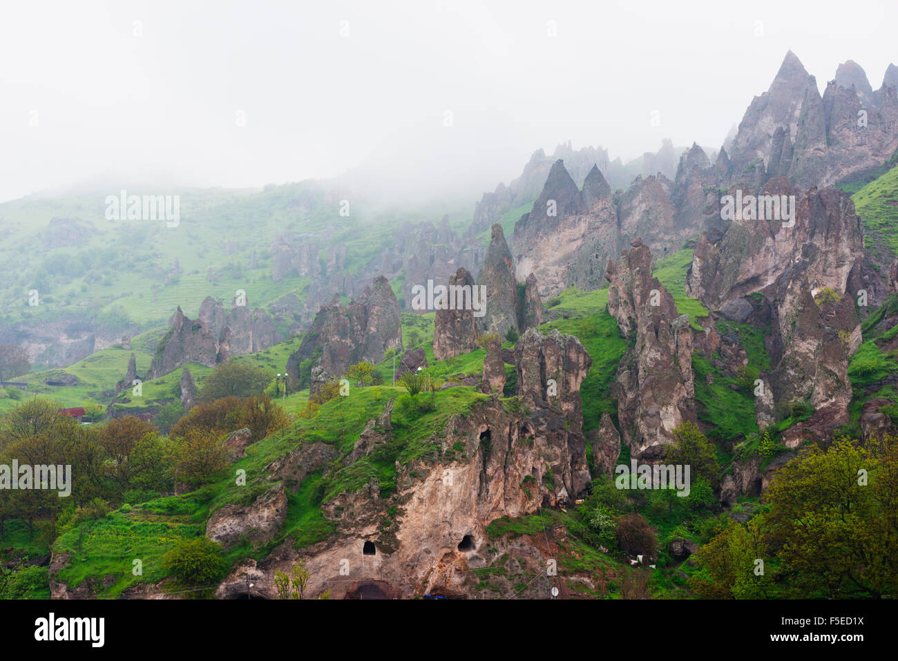 Des formations de roche de grès, province de Syunik, Arménie, Caucase, Asie centrale, Asie Banque D'Images