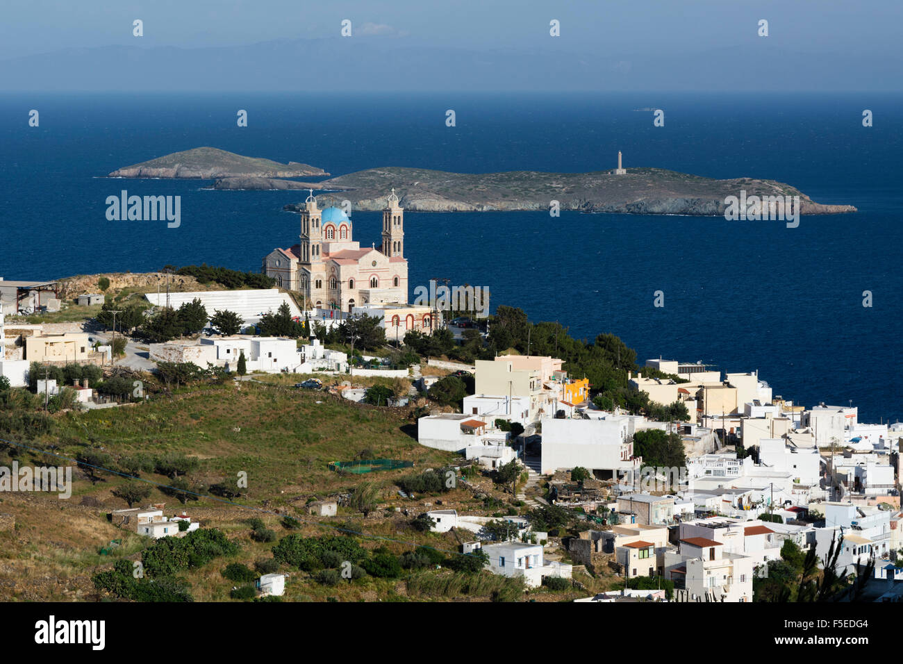 Église de la résurrection, Ermoupoli, l'île de Syros, dans le sud de la mer Egée, les Cyclades, îles grecques, Grèce Banque D'Images