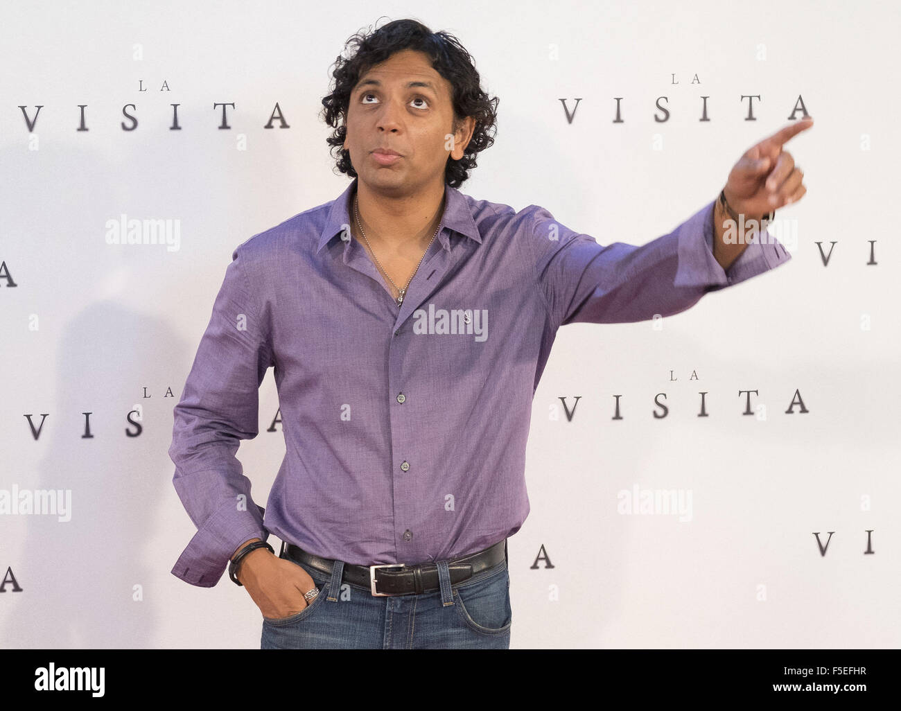 L 'visite' Madrid photocall avec : M. Night Shyamalan Où : Madrid, Espagne Quand : 02 Sep 2015 Banque D'Images
