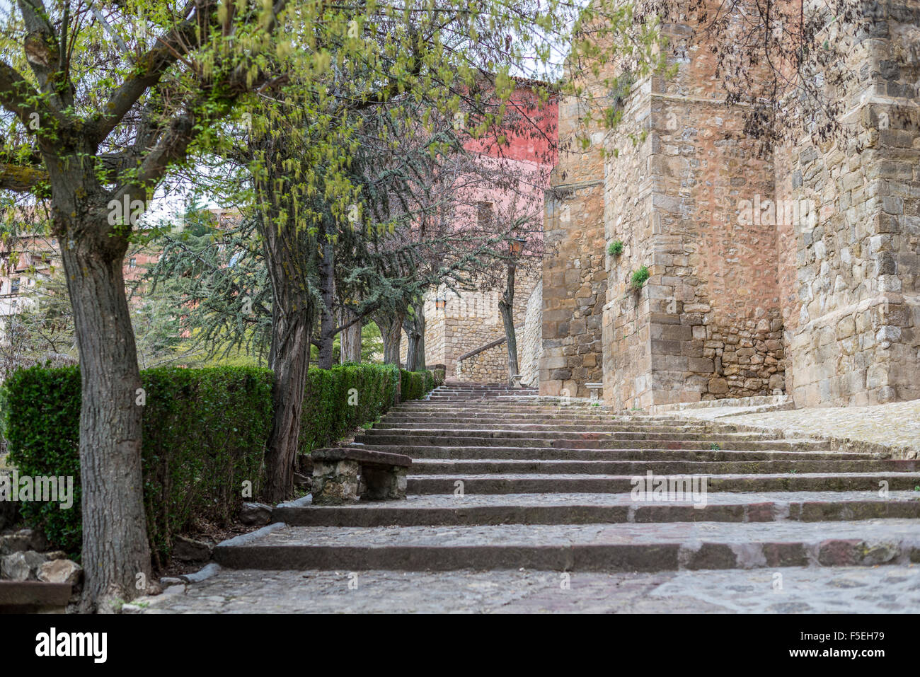 Route du patrimoine du village de Albarracin et médiévale de style mudéjar. Teruel, Aragon, Espagne Banque D'Images
