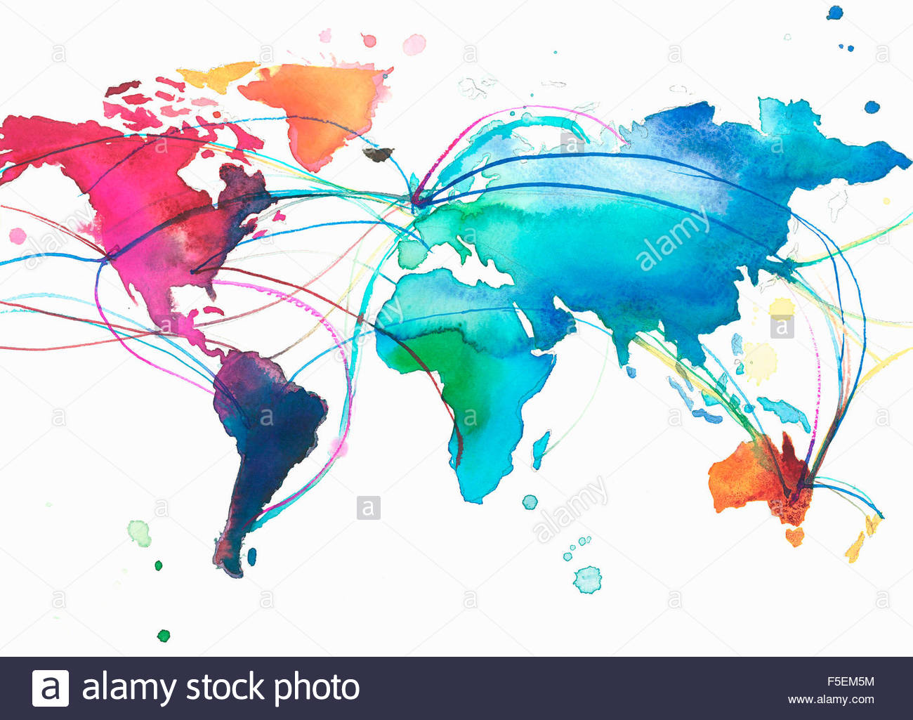 Royaume Uni Avec Connexions Sur La Carte Du Monde
