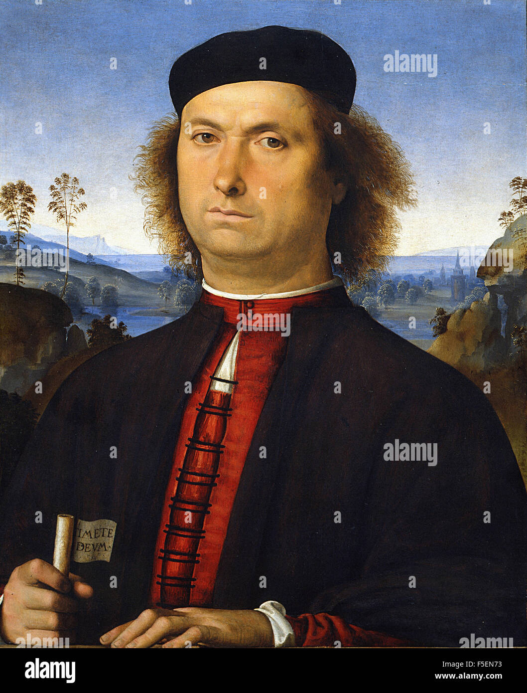 Pietro Perugino - Portrait de Francesco Delle Opere Banque D'Images