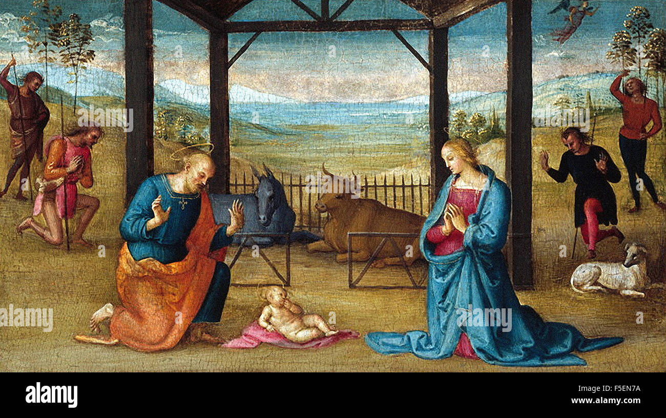 Pietro Perugino - La Nativité Banque D'Images