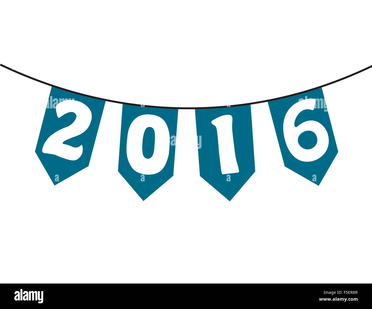 Bonne année 2016 de vector bunting et Garland Banque D'Images