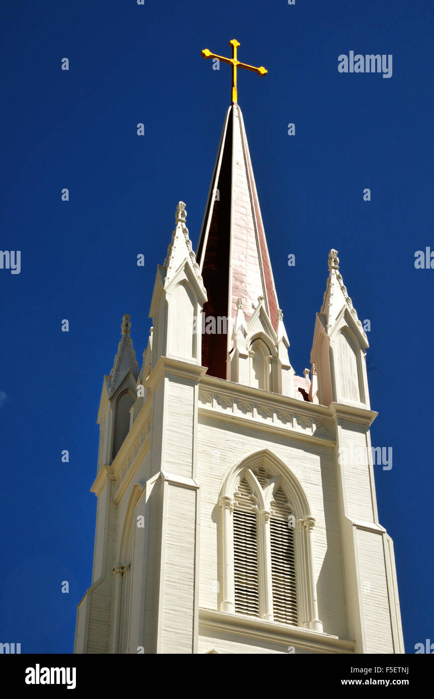 Clocher de Saint Mary dans les montagnes Église catholique, Virginia City, Nevada Banque D'Images