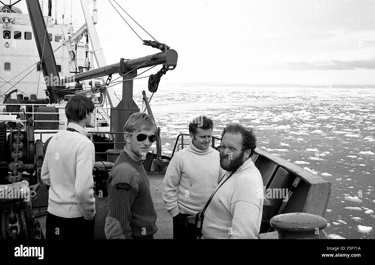 Le HMS Endurance navire hydrographique britannique de l'Antarctique, l'Antarctique 1973 Grahamland Banque D'Images