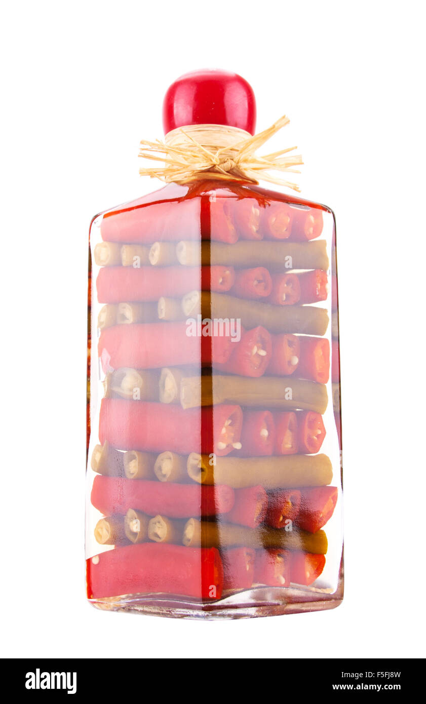 Les légumes en conserve dans un bocal en verre Banque D'Images