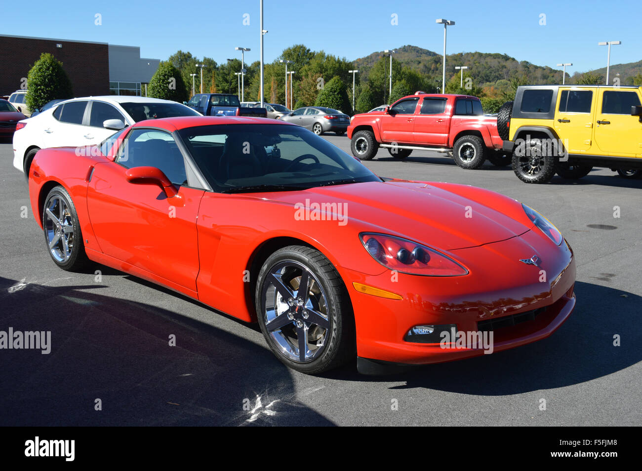 Un Rouge 2007 Corvette C6. Banque D'Images