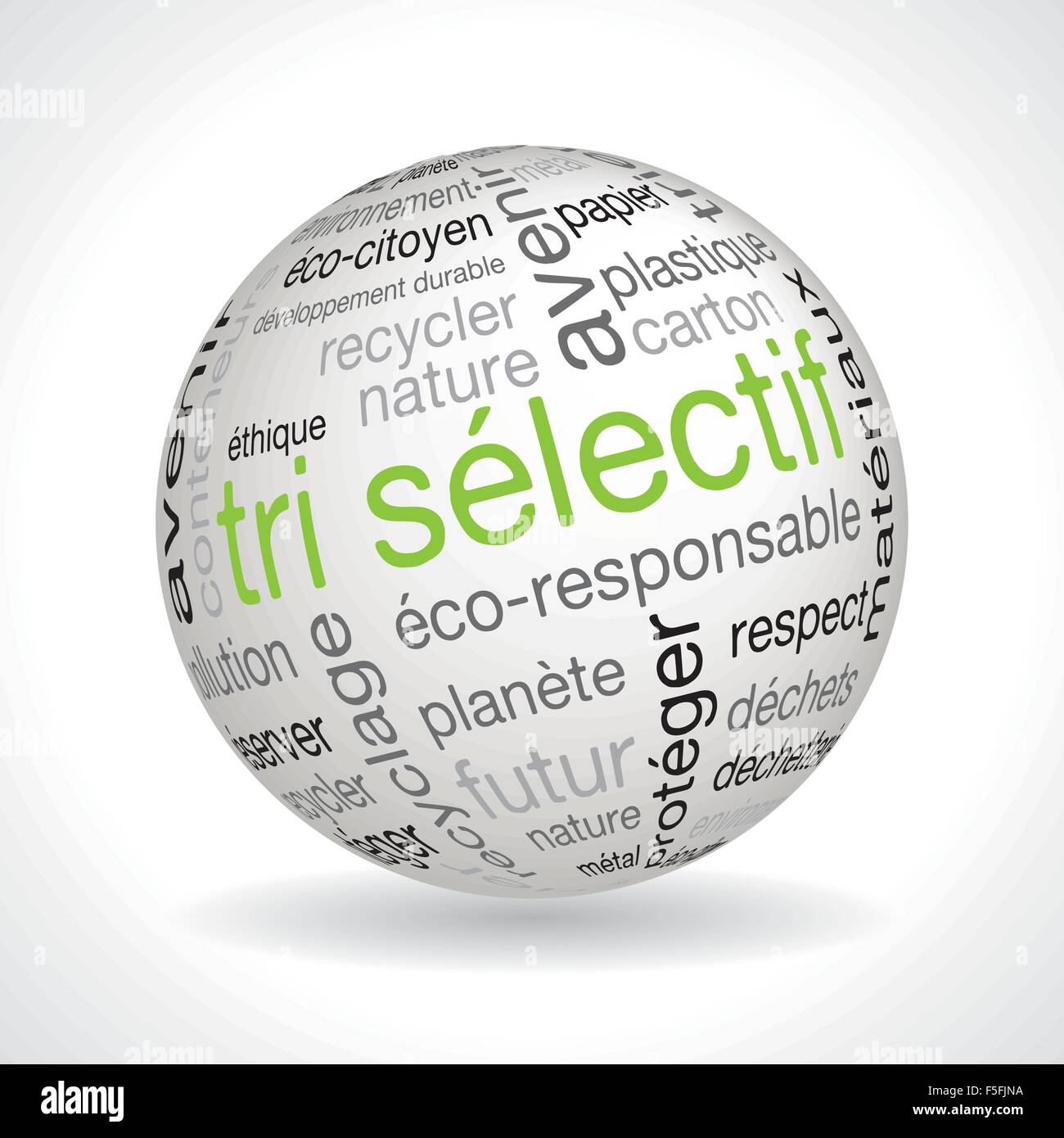 Thème du tri des déchets français sphère avec mots-clés vecteur complet Illustration de Vecteur Thème du tri des déchets français sphère avec mots-clés vecteur complet Illustration de Vecteur