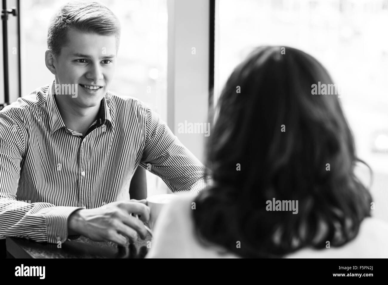 Couple enjoying coffee Banque D'Images