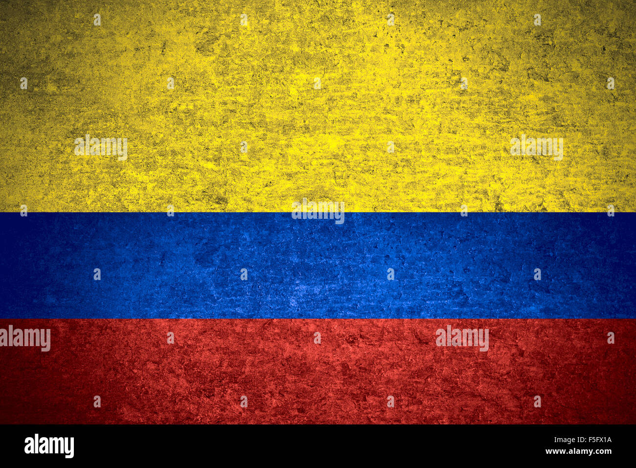 Drapeau de la Colombie Colombie ou bannière sur vieux métal texture background Banque D'Images