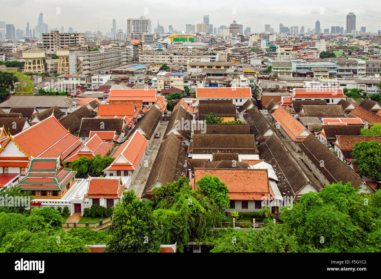 Bangkok (Thaïlande), Skyline panorama depuis le Mont d'Or Banque D'Images