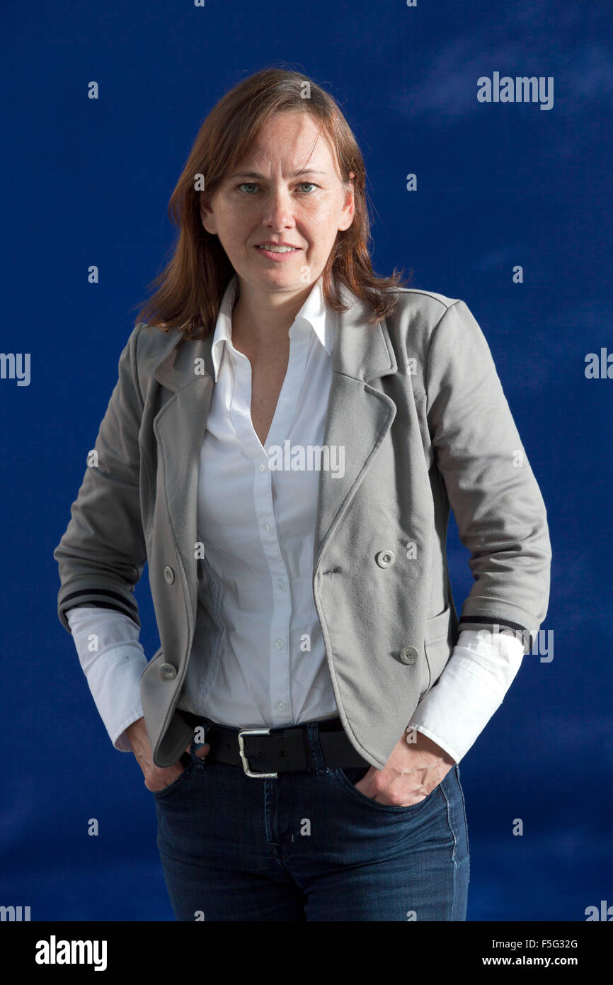 Un portrait d'Yrsa Sigurdardottir au cours de l'Edinburgh International Book Festival 2012 à Charlotte Square Gardens Pic par Pako Banque D'Images