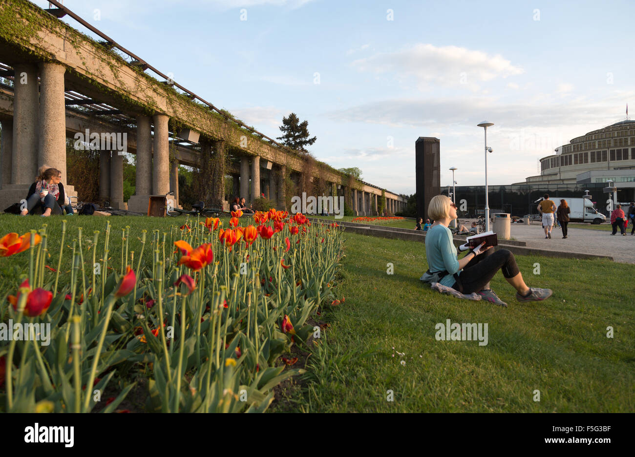 Wroclaw, Pologne, la pergola sur Century Park Banque D'Images