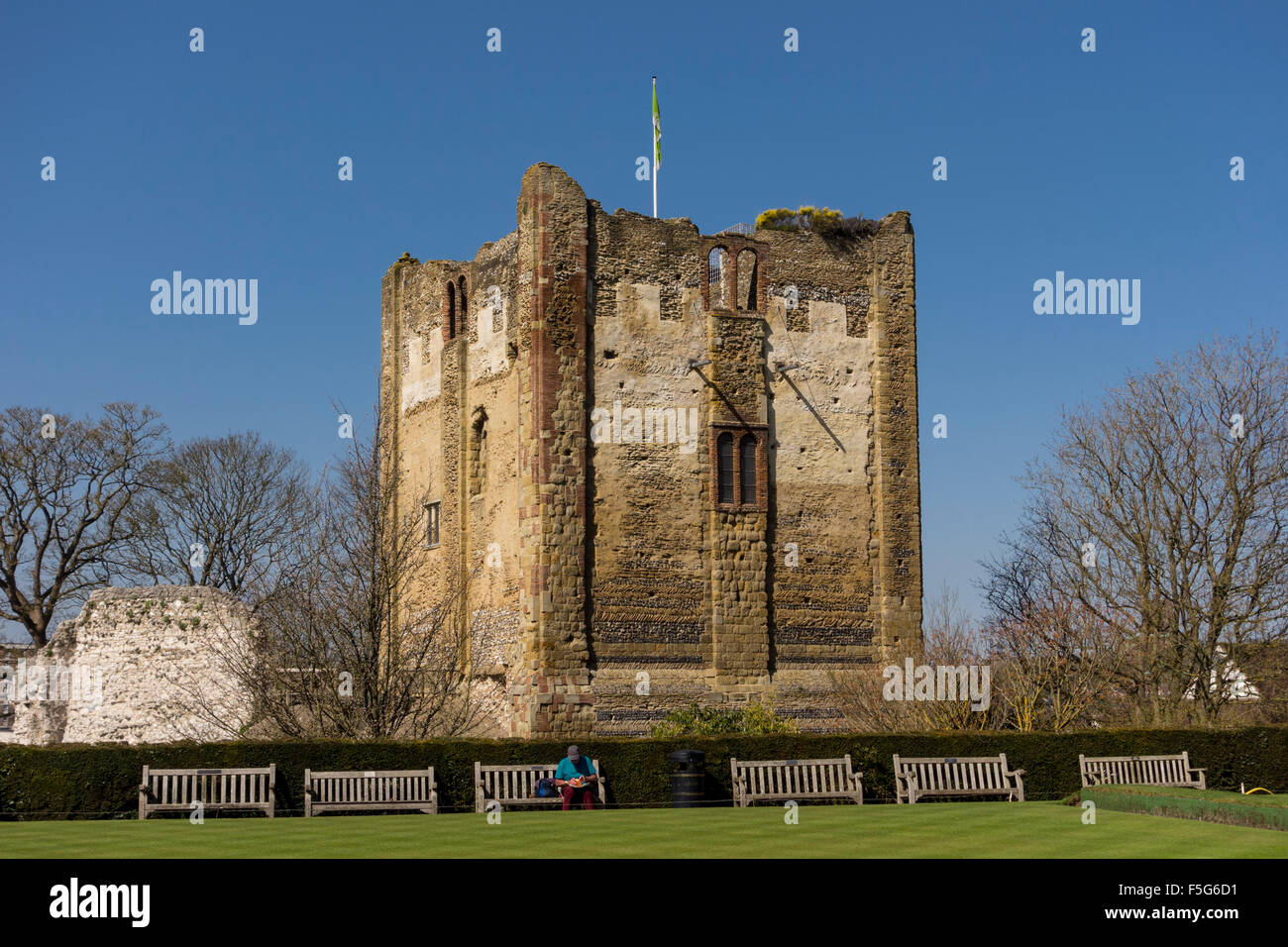 Grande tour du château de Guildford, Surrey, UK Banque D'Images