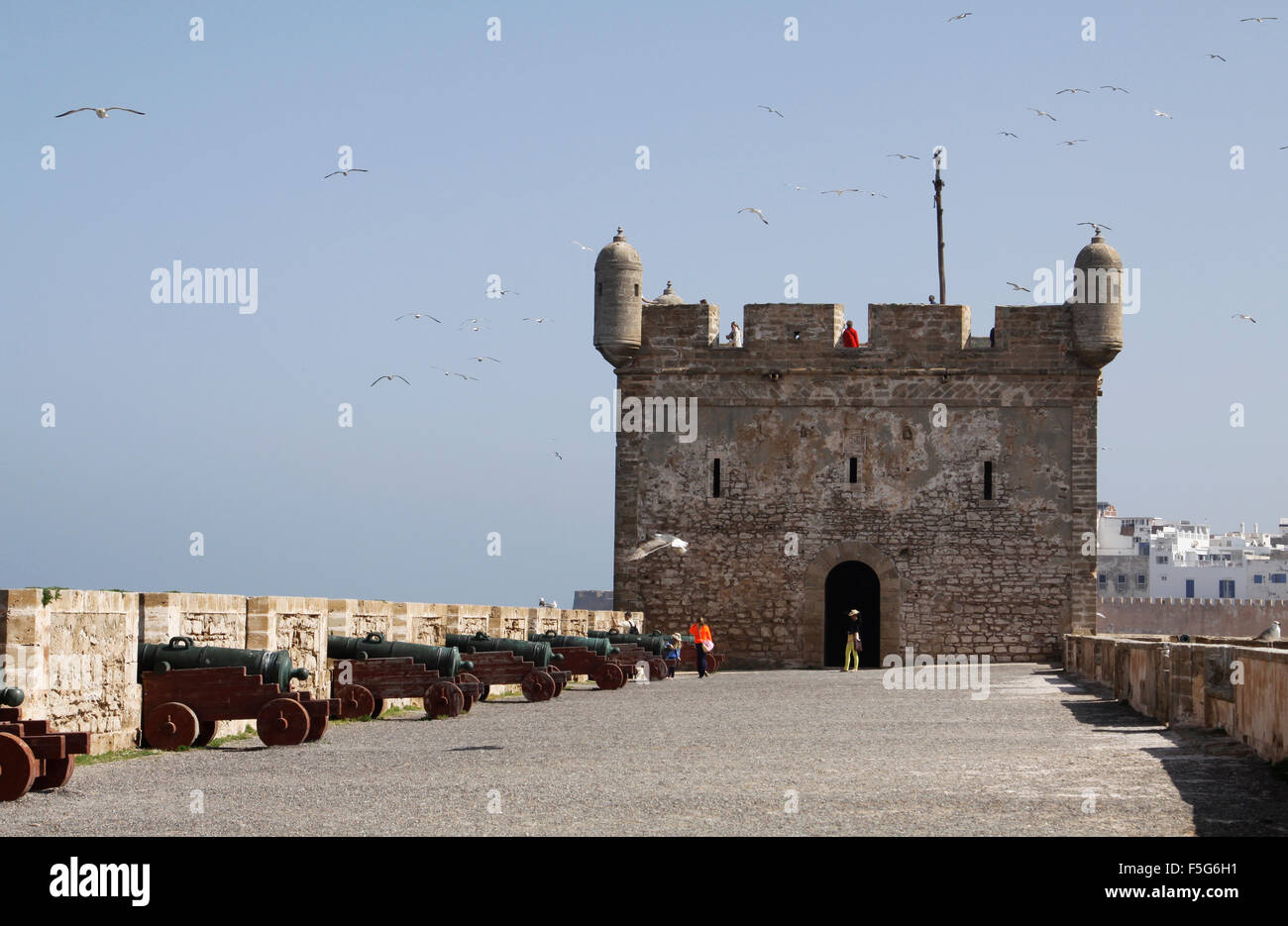 Skala du port historique à Essaouira au sud du Maroc Banque D'Images