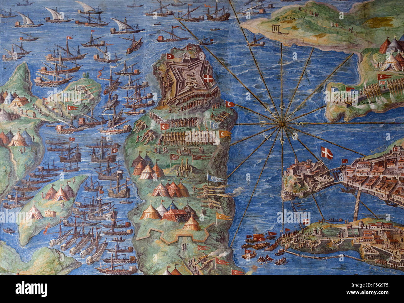 Rome. L'Italie. Le grand siège de Malte (1565), Galerie de cartes, Musées du Vatican. Banque D'Images