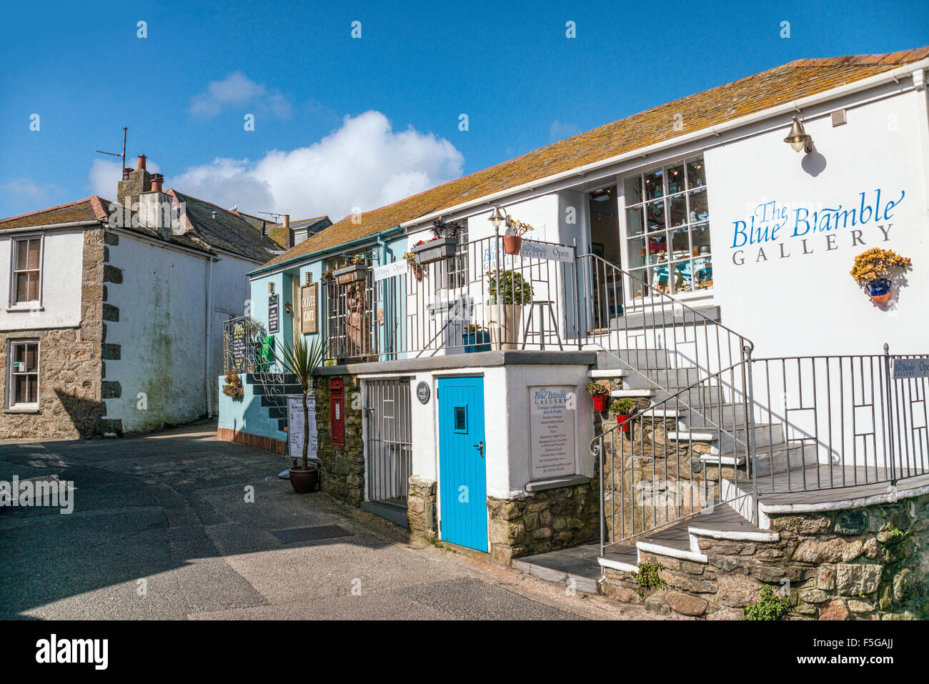 Blue Bramble Gallery dans la vieille ville de St.Ives, Cornouailles, Angleterre, Royaume-Uni Banque D'Images